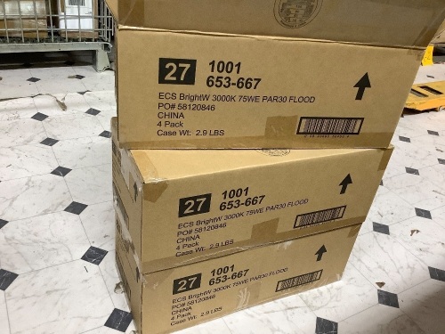 3 cases 75w ecosmart led light bulbs-total 24 bulbs total - Lot 158