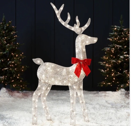 Lighted 2D Christmas Buck Outdoor Decor w/ 105 LED Lights - 5ft - Lot 167
