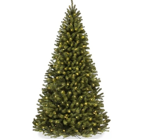 Pre-Lit Artificial Spruce Christmas Tree w/ Foldable Metal Base 4.5ft - Lot 187