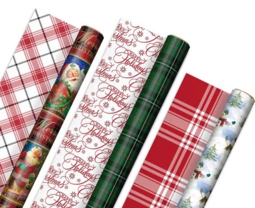 Lot of 6 boxes with 3 rolls of double sided gift wrap 60 square ft in each box - Lot 198