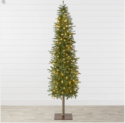 Pre-Lit Artificial Alpine Slim Pencil Christmas Tree w/ LED Lights, Stand 6ft - Lot 219