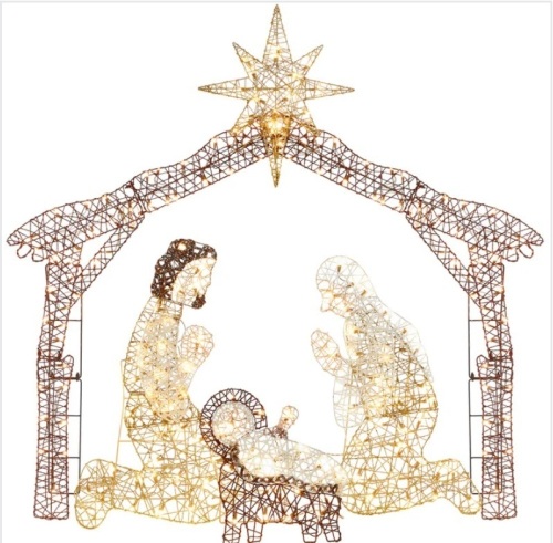 Lighted Christmas Nativity Scene Outdoor Decor with LED Lights - 6ft - Lot 227