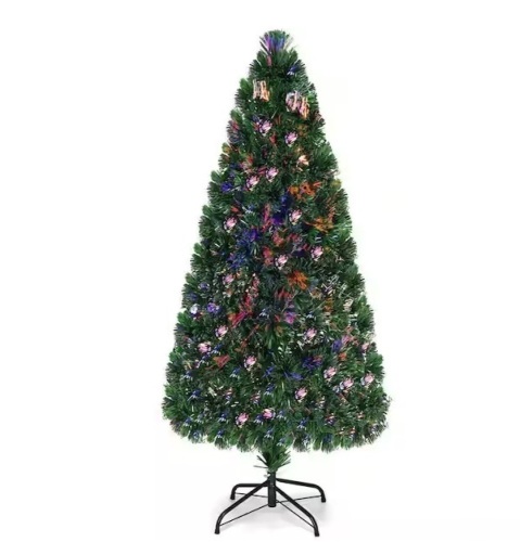 6 ft. Pre-Lit Fiber Optic Artificial PVC Christmas Tree with Metal Stand Holiday - Lot 228