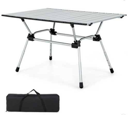 Costway Heavy-Duty Aluminum Camping Table, Folding Outdoor Picnic Table with Carrying Bag - Lot 231