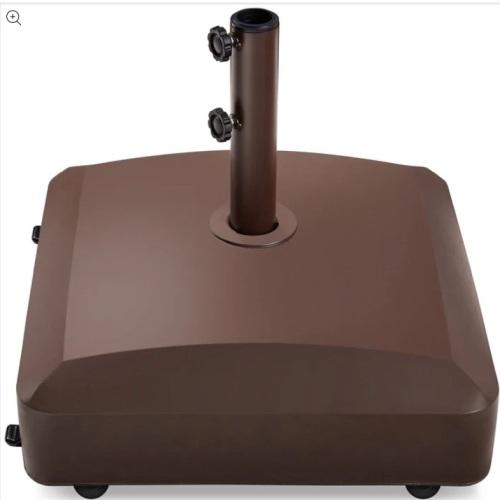 Fillable Mobile Umbrella Base Stand w/ 4 Wheels, 2 Locks, 123lb Capacity - Lot 236