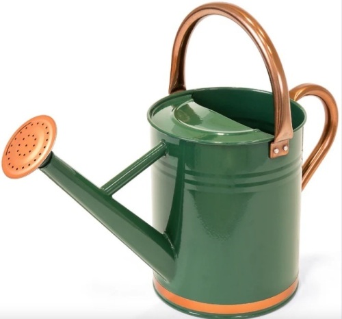 1-Gallon Galvanized Steel Watering Can w/ O-Ring, Top Handle-missing spout tip - Lot 150a