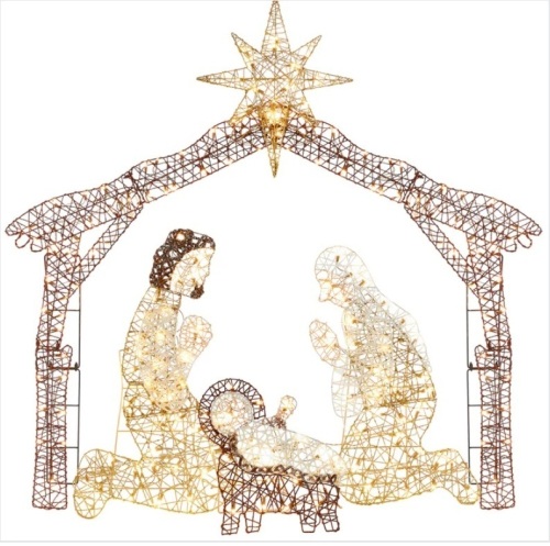 Lighted Christmas Nativity Scene Outdoor Decor with LED Lights - 6ft - Lot 276