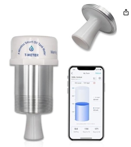 Smart Oil Tank Meter(Connect via Bluetooth), WiFi Heating Oil Tank Gauge, Wireless Oil Level Monitor with Concentrator, Fit for Android & iOS - Lot 301