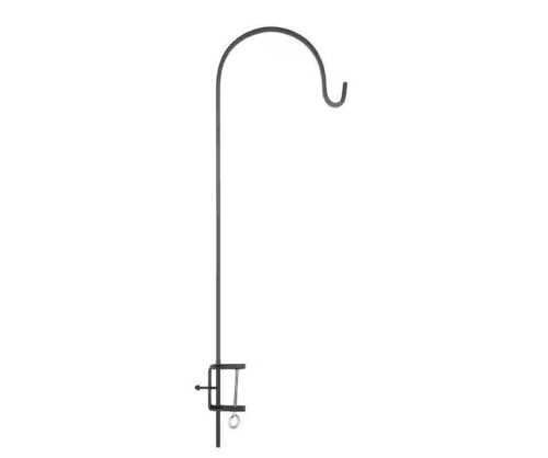 41.5 in. Tall Black Powder Coat Iron Deck Rail Shepherd's Pole With Adjustable Height - Lot 159