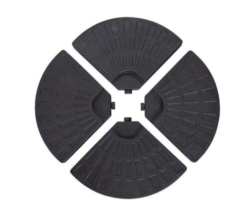 Nuu Garden Plastic Patio Umbrella Base Weights Water/Sand Filled Base in Black, 4 pc - Lot 236
