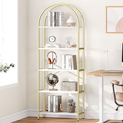 5 Tier Arched Bookshelf 70.87" Tall  - Lot 387