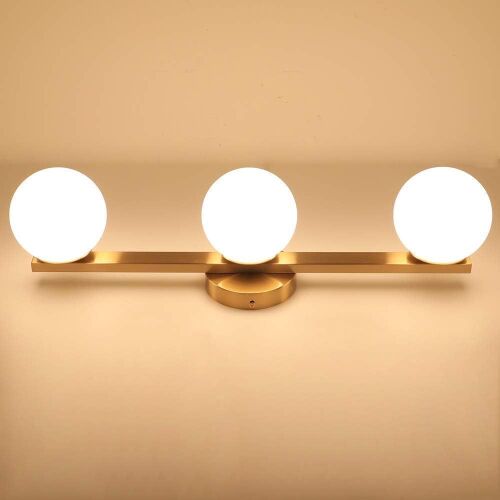 Joosenhouse Modern 3-Light Vanity Light Fixture with Milky Glass Shades - Lot 445
