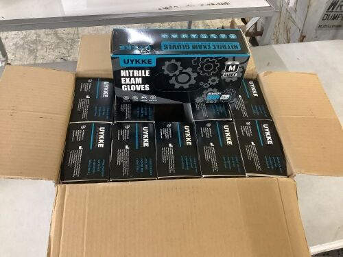 Case of Black Nitrile Exam Gloves, Medium  - Lot 449