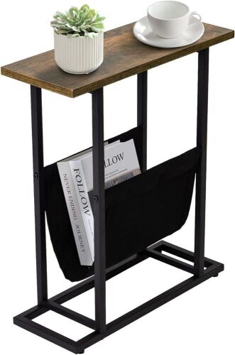 Narrow Small Side Table with Magazine Holder  - Lot 531