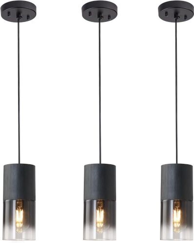 LINSEEDS 3-Pack Black Pendant Light Fixtures - Lot 738