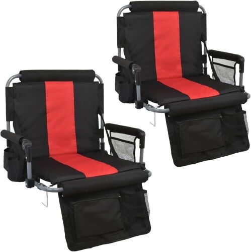 AOOXIMI Stadium Seats for Bleachers with Back Support, 2 Pack  - Lot 741