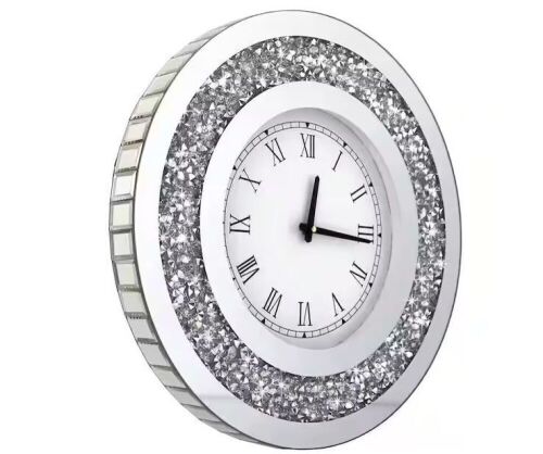 20" Silver Round Mirror Clock  - Lot 742