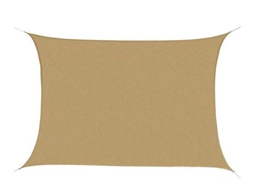 Outsunny 13 ft. x 20 ft. Sand Rectangle Outdoor Patio Sun Shade Sail Canopy with D-Rings and Nylon Rope Included  - Lot 221
