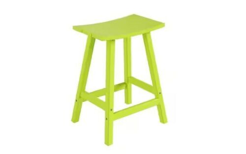 Westin Outdoor Franklin Lime Green 24 in. Poly HDPE Fade Resistant Outdoor Patio Saddle Seat Counter Height Bar Stool  - Lot 315