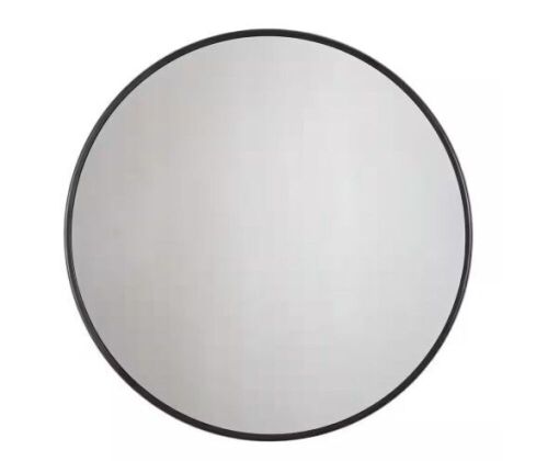 30 in. x 30 in. Modern Round Framed Adelina Black Circular Accent Mirror  - Lot 326