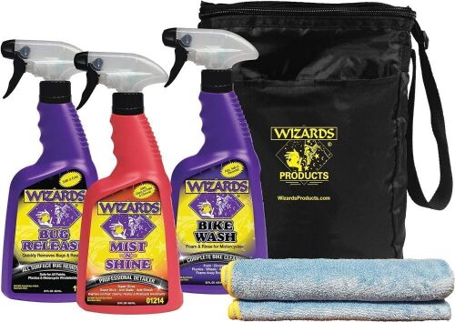 Wizards Motorcycle Cleaning Kit - 1 Bottle Leaked a Little - Lot 413