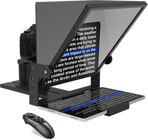  ILOKNZI Aluminum Alloy 16 Inch Teleprompter with Remote Control and Free Teleprompter APP Compatible with iOS/Android, 16"  - Lot 76