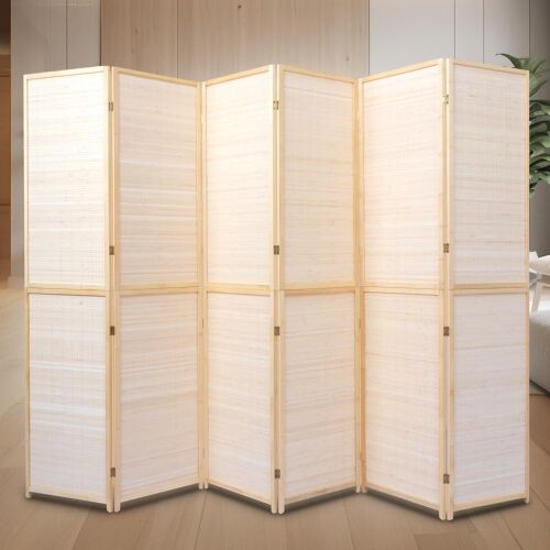 Bamboo Room Divider Folding Privacy Screen 6' - Lot 428