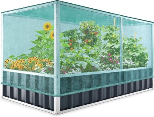 KING BIRD Raised Garden Bed with Anti-Bird Protection Netting 68" x 36" x 35" - Lot 502