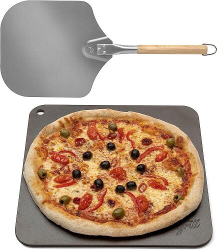  Hans Grill Pizza Steel PRO XL Square Conductive Metal Baking Sheet and Pizza Peel - Lot 510