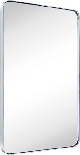 GRACTO 20x30 inch Chrome Stainless Steel Metal Framed Mirror - Lot 516