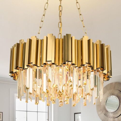 Modern Crystal Chandelier Light Fixture  - Lot 621
