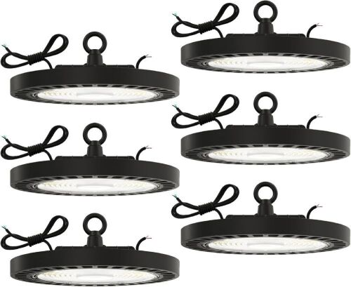 Sunco Lighting UFO LED High Bay Lights, 5000K Daylight 150W 21000 LM 100-277V Dimmable, 6 Pack - Lot 73