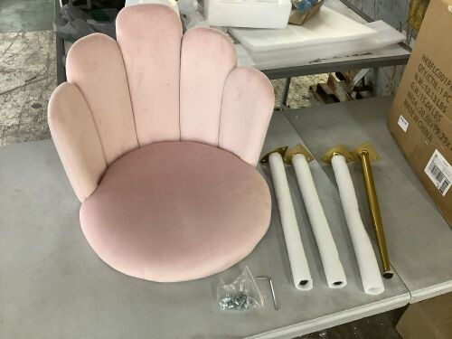 Modern Velvet Vanity Chair with Back Support - Blemish - Lot 662