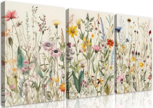 3 Pcs Framed Flowers Canvas Wall Art, 16" x 24" - Lot 173