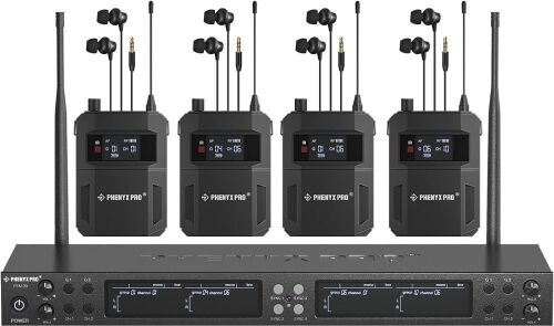 Phenyx Pro Wireless in Ear Monitor System, Quad-Channel, 164ft Range, Mono Deisgn - Lot 70
