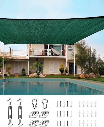 Quictent Shade Sail, 24' x 24', Green  - Lot 179