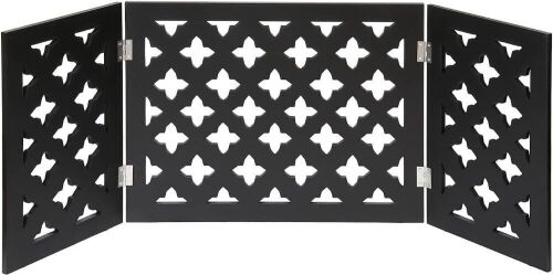 Indoor/Outdoor Solid Wood Starlight Design Freestanding Foldable Pet Gate - Dented Corner  - Lot 183