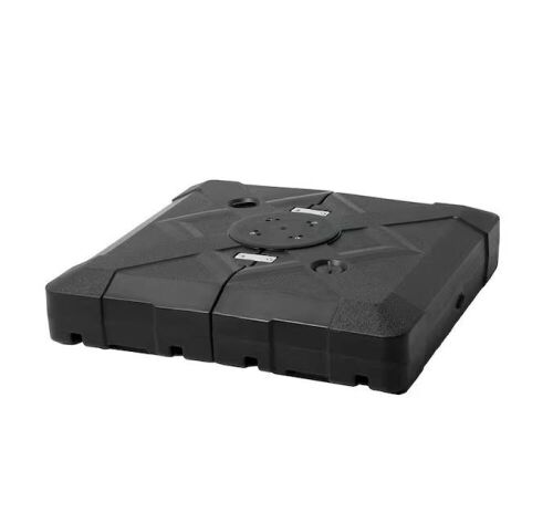 Pellebant 220 lbs. 3D Surface Stylish and Modern HDPE Patio Umbrella Base with Wheels in Black  - Lot 270