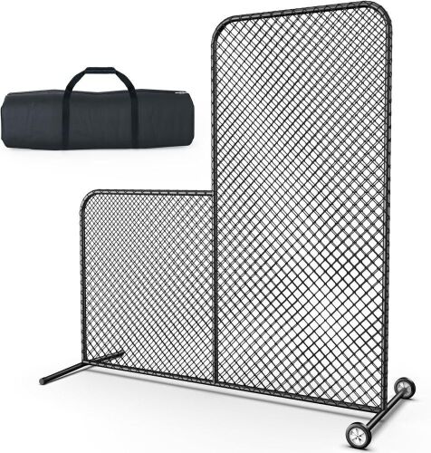 7x7 ft Baseball Pitching Net with Wheels - Lot 694
