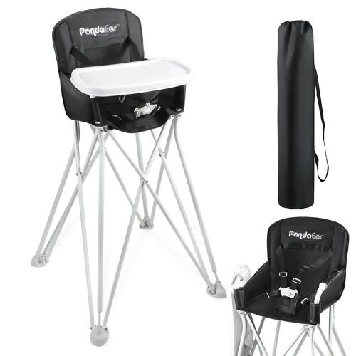 PandaEar Portable High Chair with Tray, Gray - Stock Photo Wrong Color - Lot 253