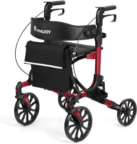 FlyingJoy Red Rollator Walker with Seat - Lot 256