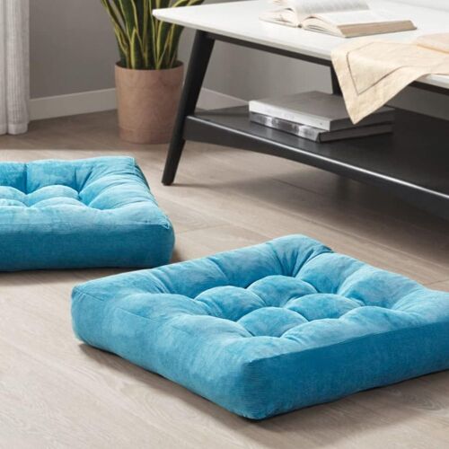 Turquoise Meditation Floor Pillow, 22" x 22", Set of 2  - Lot 258