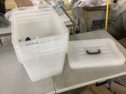 53qt Plastic Storage Bins, 5 Pack  - Lot 350