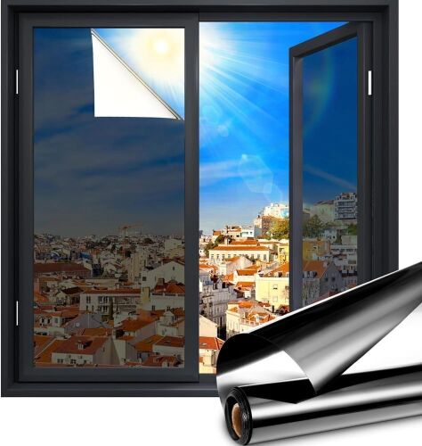 Coavas Heat Blocking Reflective Privacy Window Film, 35.4" x 393.7"  - Lot 681