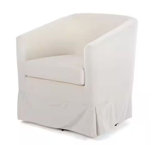  Harper & Bright Designs 27 in. White Polyester 360° Swivel Club Chair - Lot 55