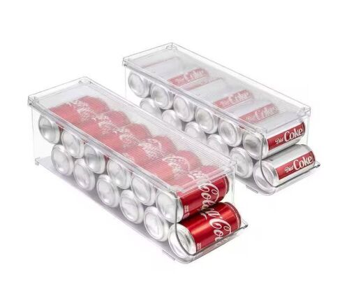 Sorbus 2-Pack Clear Plastic Stackable Dispenser Holds 12 Cans   - Lot 291