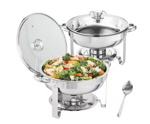4 qt. Chafing Dish Buffet Set Stainless Steel with 2 Full Size Pans - Lot 106