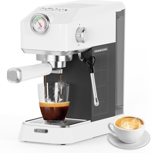 CKOZESE Espresso Machine 20 Bar With Milk Frother Steam Wand, 42oz Removable Water Tank - Lot 293