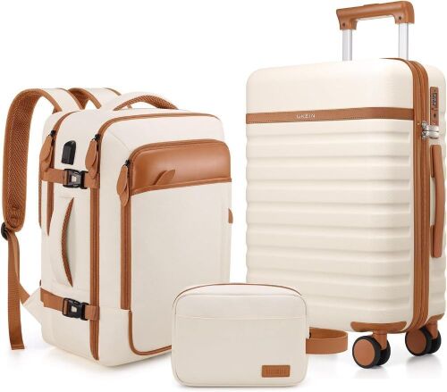 UKEIN 3 Piece Carry On Luggage Set, 20 Inch with Spinner Wheels - Lot 296