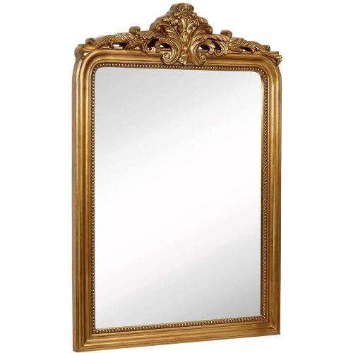 Hamilton Hills Top Gold Baroque Wall Mirror Rich Old World Feel Framed Beveled 24" x 36"  - Lot 452
